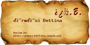 Ürmösi Bettina névjegykártya