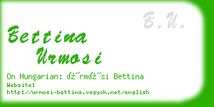 bettina urmosi business card